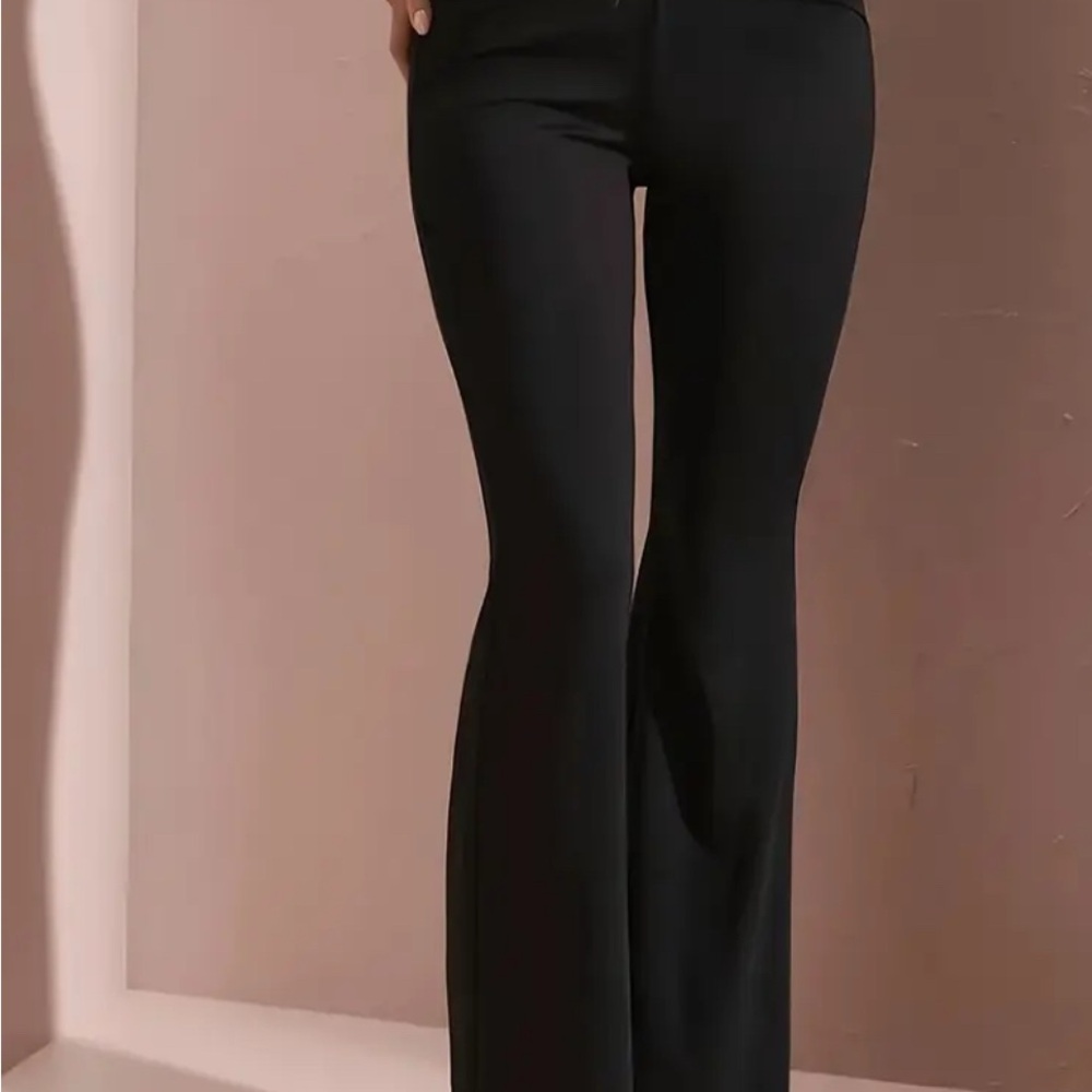 Elegant Black Women's Pants Size S Wide Leg Black Leggings